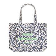 Mads Nørgaard Blå Zebra Print Shopper Väska Multicolor, Dam