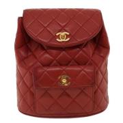 Chanel Vintage Pre-owned Läder ryggsckar Red, Dam