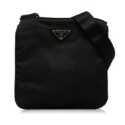 Prada Vintage Pre-owned Canvas axelremsvskor Black, Dam