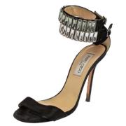 Jimmy Choo Pre-owned Pre-owned Tyg sandaler Black, Dam