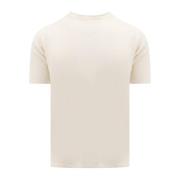 Roberto Collina Vit Linne Crew-neck T-shirt White, Herr