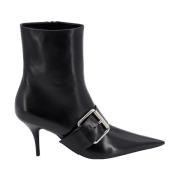 Balenciaga Läder Ankelboots med Maxi Spänne Black, Dam