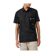 Costume National Svart Tryckt Button-Up Skjorta Black, Herr