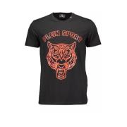 Plein Sport Svart Bomull T-Shirt, Kort Ärm, Crew Neck, Print Black, He...