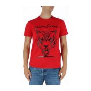 Plein Sport Röd Tryck Kortärmad T-shirt Red, Herr