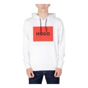 Hugo Boss Herr Vit Tryckt Hoodie White, Herr