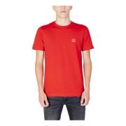 Hugo Boss Röd Kortärmad T-shirt för Män Red, Herr
