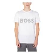 Hugo Boss Herr Vit Tryck T-shirt White, Herr