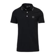 Armani Exchange Svart Polo Skjorta med Knappar Black, Herr