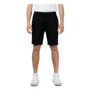 ONLY & SONS Svarta bomull-linne shorts Black, Herr