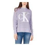 Calvin Klein Jeans Damstickat med Tryck för Höst/Vinter Purple, Dam