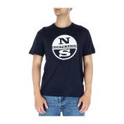 North Sails Blått Print T-shirt Blue, Herr
