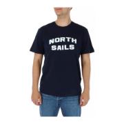 North Sails Blå Kortärmad T-shirt Blue, Herr