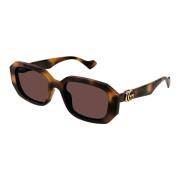 Gucci Brun/Havana Solglasögon, Stiliga och mångsidiga Brown, Dam