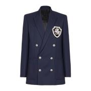 Balmain Twillkavaj med broderad PB Signature badge Blue, Herr