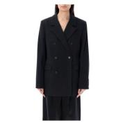 Loulou Studio Svart dubbelknäppt blazer Black, Dam