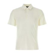 Z Zegna Stilig Ivory Polo Shirt White, Herr