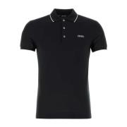 Z Zegna Svart Stretch Piquet Polo Shirt Black, Herr