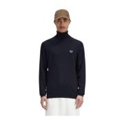 Fred Perry Hög Hals Merinoulltröja Black, Herr