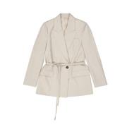 Brunello Cucinelli Ulljacka med knappstängning Beige, Dam