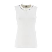 Peserico Elegant Ärmlös Top för Modeuppgradering White, Dam