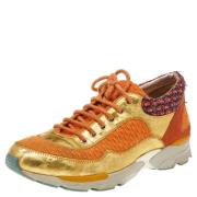 Chanel Vintage Pre-owned Laeder sneakers Orange, Dam