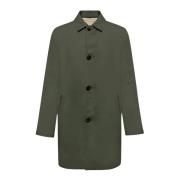 Kiton Vändbar trenchcoat i mörkgrön linne Green, Herr