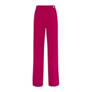 Kiton Fuchsia Siden Palazzo Byxor Pink, Dam