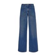 Tory Burch Denim Cargo Byxor Blue, Dam