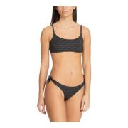 Emporio Armani EA7 Logomönster Spets Bikini Set Black, Dam