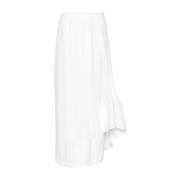 Lanvin Veckad Asymmetrisk Kjol White, Dam