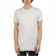 Rick Owens Mjölk Double Tee - Kortärmad Dubbellagrad T-Shirt White, He...