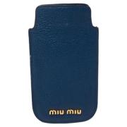 Miu Miu Pre-owned Pre-owned Laeder hem-och-kontorstillbehr Blue, Dam