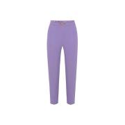 Elisabetta Franchi Stretch Crêpe Rak Ben Byxor Purple, Dam