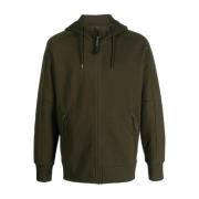 C.p. Company Diagonal Upphöjd Fleece Hoodie Green, Herr