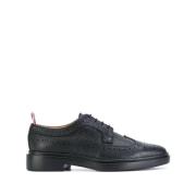 Thom Browne Svarta läderbrogues med hålmönster Black, Dam