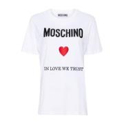 Moschino Vit Logo Print Top White, Dam