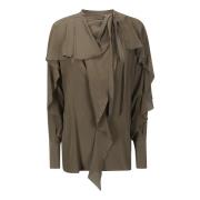 Victoria Beckham Romantisk Blus - Top Stil Brown, Dam