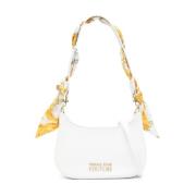 Versace Jeans Couture Vit Hobo Axelväska med All Over Print och Juster...