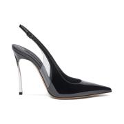 Casadei Blank Slingback med Blade Häl Black, Dam