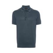 Brioni Petroleumblå Piqué Polo Shirt Blue, Herr