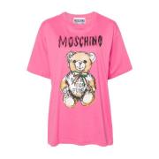 Moschino Rosa Logo Print Teddy Bear T-shirts och Polos Pink, Dam