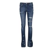 Dolce & Gabbana Distressed Slim Fit Flared Jeans Blue, Dam