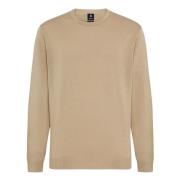 Boggi Milano Pima Cotton Crew Neck Jumper Beige, Herr