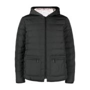 Thom Browne Grå Nylon Bomberjacka med 4bar Ärm Black, Herr