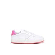 Philippe Model Vita och Rosa Sneakers med Logotyp White, Dam