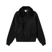 Ami Paris Shearling Krage Jacka Black, Herr