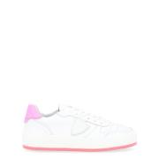 Philippe Model Vit och Fuchsia Läder Sneaker White, Dam