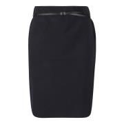 16Arlington Delta Midi Kjol med Läderbälte Black, Dam