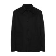 Lanvin Svart Bomullsblandad Jacka Black, Herr